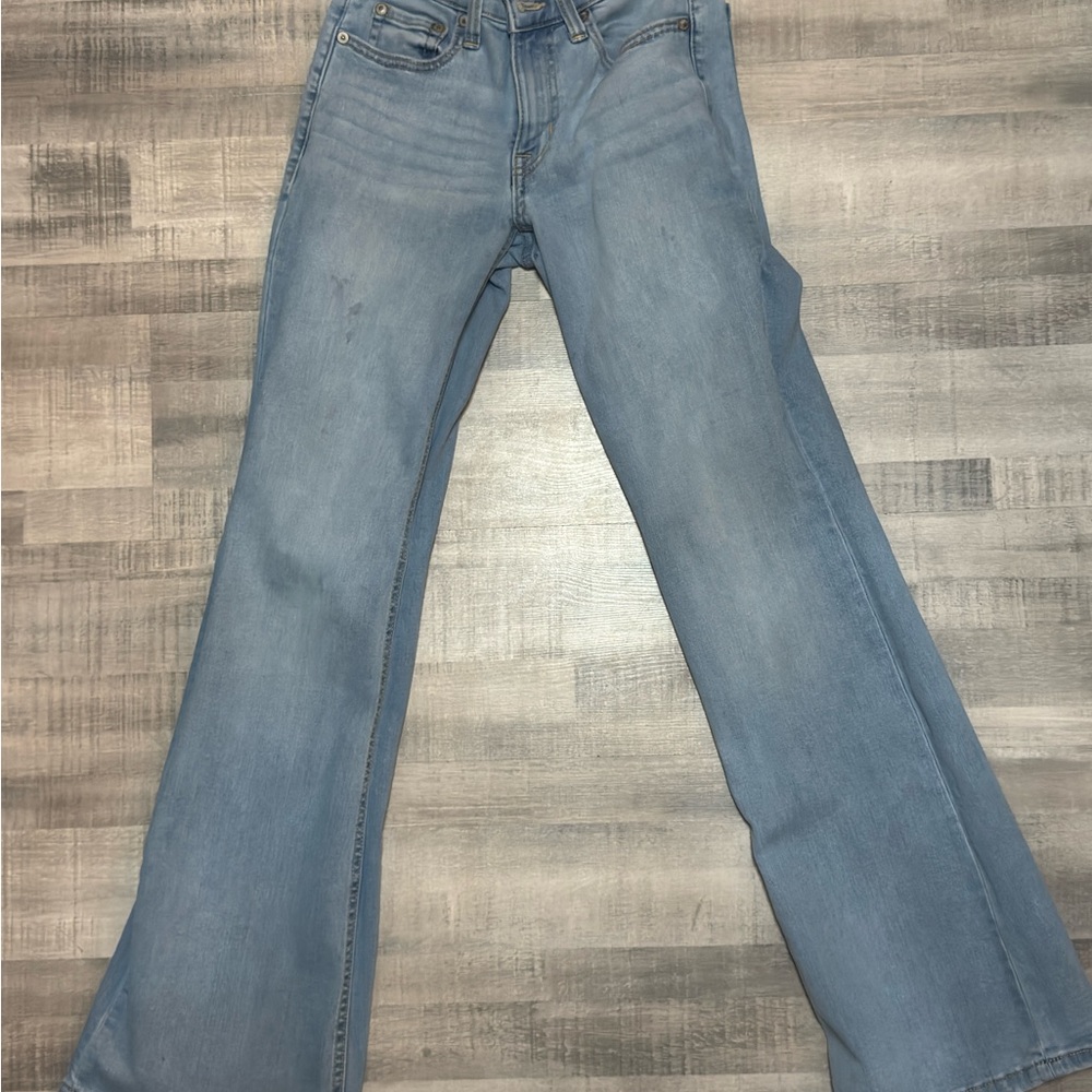 Hollister Women's Light Blue Flare Jeans
